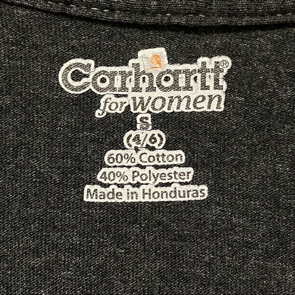 Carhartt Spell Out Graphic Gray V-Neck Long Sleeve  Tee - Picture 5 of 5